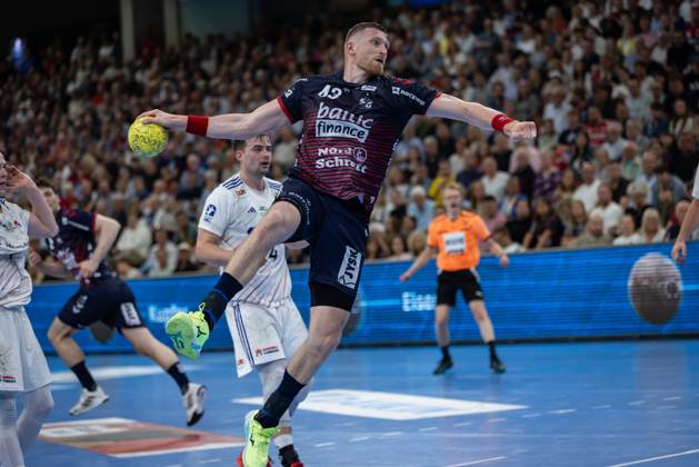DAIKIN HBL SG Flensburg Handewitt vs Handball Sportverein Hamburg 08 06 25 Blaz Blagotinsek Nr 43, SG Flensburg Handewitt in attack DAIKIN HBL SG Flensburg Handewitt vs Handball Sportverein Hamburg, GP JOULE Arena on 08 06 25 Copyright: xBEAUTIFULxSPORTS MarioxM.xKobergx