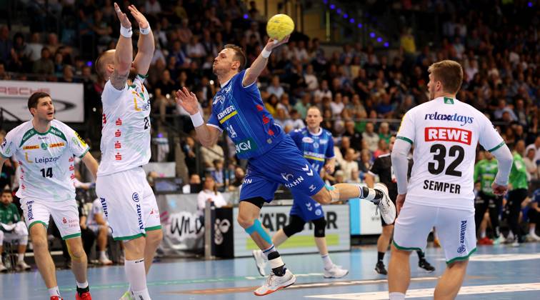 BAU 08 06 2025 Stuttgart Handball TVB Stuttgart vs SC DHFK Leipzig, Kai Häfner TVB Center