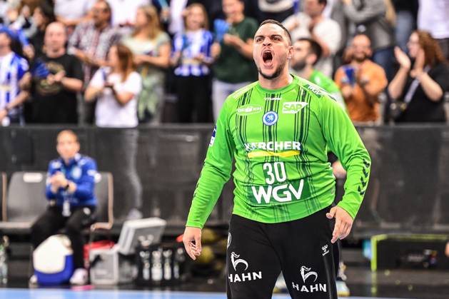 TVB Stuttgart SC DHfK Leipzig Stuttgart, 08 06 2025 Samir Bellahcene Stuttgart 30 after parade Stuttgart, 08 06 2025 34 Matchday of the Handball Bundesliga, TVB Stuttgart SC DHfK Leipzig, Porsche Arena, Stuttgart Copyright: xBEAUTIFULxSPORTS Märklx