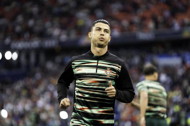 UEFA Nations League Final: Portugal vs Spain Cristiano Ronaldo of Portugal warms up prior to the UEFA Nations League final match against Spain at Allianz Arena in Munich. Copyright: xTaiseixIwamotox
