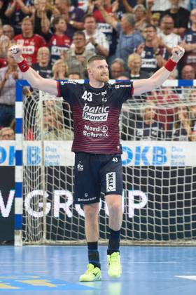 Handball I Men I Season 2024 2025 I Bundesliga I 34 Matchday I SG Flensburg Handewitt HSV Hamburg I 08 06 2025 Blaz Blagotinsek 43, SG Flensburg Handewitt Copyright: xLobeca JanxKirschnerx