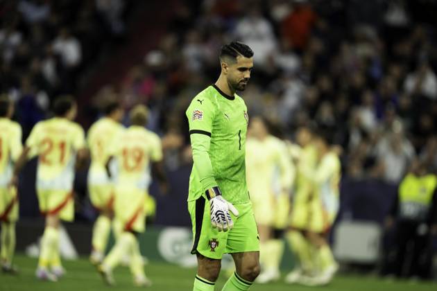 UEFA Nations League Final: Portugal vs Spain Diogo Costa (reacts after conceding a goal during the UEFA Nations League final against Spain at Allianz Arena in Munich. Copyright: xTaiseixIwamotox
