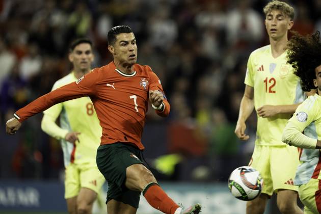 UEFA Nations League Final: Portugal vs Spain Cristiano Ronaldo of Portugal scores during the UEFA Nations League final against Spain at Allianz Arena in Munich. Copyright: xTaiseixIwamotox