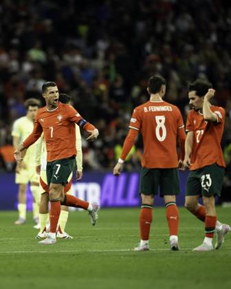 UEFA Nations League Final: Portugal vs Spain Cristiano Ronaldo of Portugal reacts after scoring during the UEFA Nations League final against Spain at Allianz Arena in Munich. Copyright: xTaiseixIwamotox