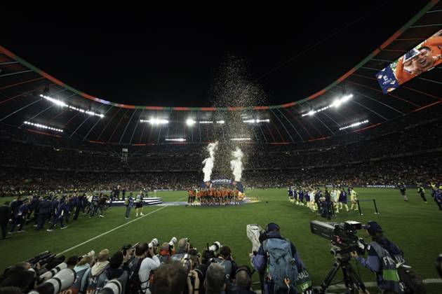 UEFA Nations League Final: Portugal vs Spain Portugal players celebrate winning the UEFA Nations League after the final against Spain at Allianz Arena in Munich. Copyright: xTaiseixIwamotox