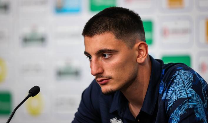 Luxembourg press conference, PK, Pressekonferenz Stade de Luxembourg 9 6 2025 Seid Korać Seid Korać 9 6 2025 Copyright: x INPHO RyanxByrnex RB2_4404