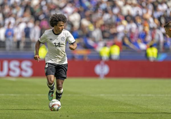 08 06 2025, Football UEFA Nations League 2024 25, Match for 3rd place, Germany France, in the MHP Arena Stuttgart, Karim Adeyemi Germany on the ball