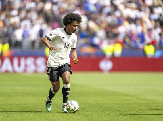 08 06 2025, Football UEFA Nations League 2024 25, Match for 3rd place, Germany France, in the MHP Arena Stuttgart, Karim Adeyemi Germany on the ball