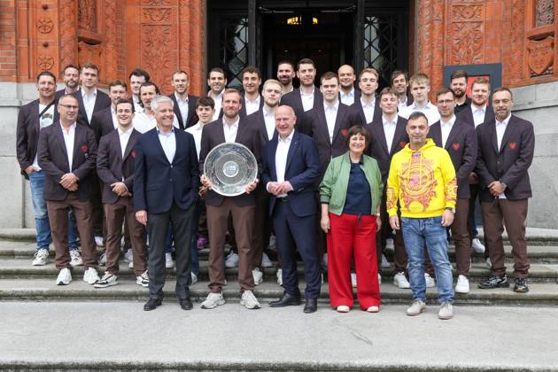 Handball, HBL, Füchse Berlin, Reception for the German champions at Rotes Rathaus