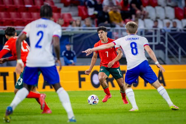 PORTUGAL U21, U 21 - FRANCE U21 Mateus Fernandes of Portugal during the UEFA European Under-21 Championship 2025 football match between Portugal U21 and France U21. Stadium Na Sihoti, Trencin, Slovakia, June 11, 2025. Photo by Branislav Racko Copyright: xx 080A5317