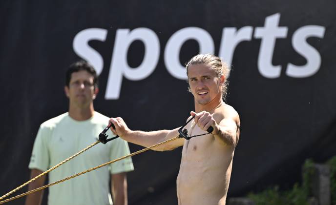 Tennis, ATP tournament in Stuttgart, Alexander Zverev, Training