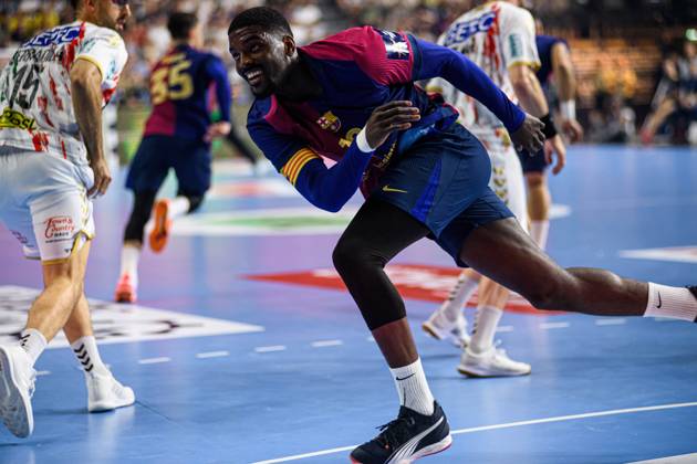 COLOGNE, GERMANY - 14 JUNE, 2025: Dika Mem - The match of TruckScout24 EHF FINAL4 Barca vs SC Magdeburg at Lanxess Arena.  Copyright: xVITALIIxKLIUIEVx