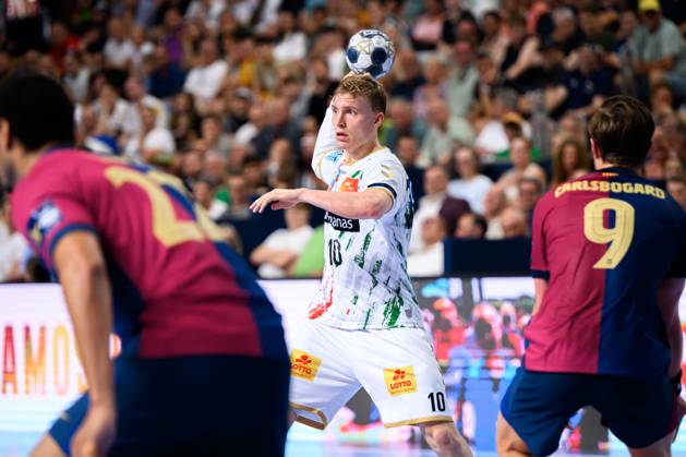 Cologne, Germany Handball EHF CL Final 4 Semi-Final Barca SC Magdeburg Gisli Thorgeir Kristjansson SC Magdeburg Cologne Lanxess Arena North Rhine-Westphalia Germany