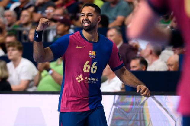 Cologne, Germany Handball EHF CL Final 4 Semi-Final Barca SC Magdeburg Melvyn Richardson Barcelona Cologne Lanxess Arena North Rhine-Westphalia Germany