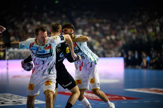COLOGNE, GERMANY - 15 JUNE, 2025: Antonio Serradilla Cuenca, Mijajlo Marsenic - The final match of TruckScout24 EHF FINAL4 Fuchse Berlin vs SC Magdeburg at Lanxess Arena.  Copyright: xVITALIIxKLIUIEVx