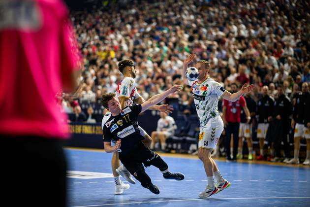 COLOGNE, GERMANY - 15 JUNE, 2025: Nils Lichtlein - The final match of TruckScout24 EHF FINAL4 Fuchse Berlin vs SC Magdeburg at Lanxess Arena.  Copyright: xVITALIIxKLIUIEVx