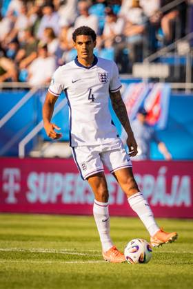 ENGLAND U21, U 21 - SLOVENIA U21 Jarell Quansah of England during the UEFA European Under-21 Championship 2025 Group B football match between England U21 and Slovenia U21. Stadium Nitra Arena, Nitra, Slovakia, June 15, 2025. Photo by Branislav Racko Copyright: xx 080A3306