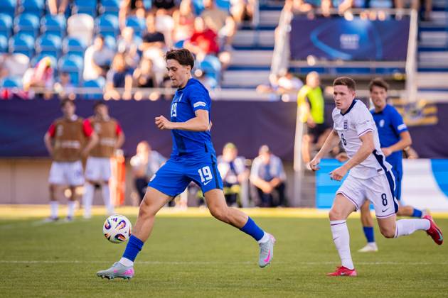 ENGLAND U21, U 21 - SLOVENIA U21 Enrik Ostrc of Slovenia during the UEFA European Under-21 Championship 2025 Group B football match between England U21 and Slovenia U21. Stadium Nitra Arena, Nitra, Slovakia, June 15, 2025. Photo by Branislav Racko Copyright: xx 080A3759