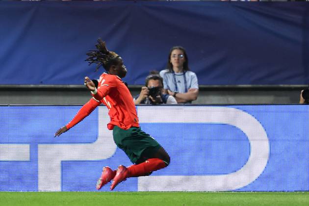 June 14, 2025, Trenczyn, Slovakia: Geovany Quenda of Portugal celebrates after scoring a goal during the UEFA UNDER21 Championship Slovakia 2025 match between Portugal and Poland at Stadion na Sihoti. FInal Score; Portugal 5:0 Poland. Trenczyn Slovakia - ZUMAs197 20250614_aab_s197_114 Copyright: xGrzegorzxWajdax