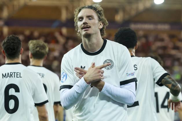 Nick Woltemade Germany celebrates after scoring his teams second goal, UEFA European Under 21 Championship 2025 Semi Final, Germany v France, Košicka futbalova arà na, June 25, 2025 in Košice, Slovakia Photo by Marco Steinbrenner DeFodi Images Nick Woltemade Germany celebrates after scoring his teams second goal, UEFA European Under 21 Championship 2025 Semi Final, Germany v France, Košicka futbalova arà na, June 25, 2025 in Košice, Slovakia Photo by Marco Steinbrenner DeFodi Images