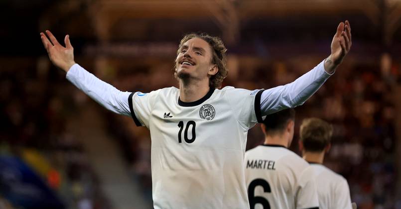 25.06.2025 Kosice(Slovakia) Germany- France semi final U21, U 21 U-21 Under-21 European men s football championship Nick Woltemade Germany celebrate second scored goal on match :