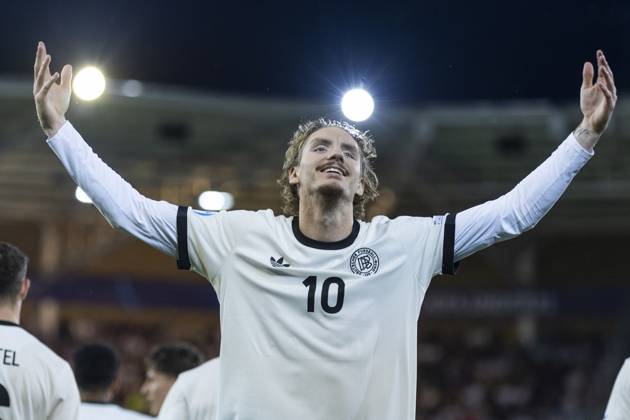 UEFA U21 European Championship, semi-final Germany France 25 06 2025 Nick Woltemade Germany, 10 celebrates after scoring during the UEFA U21 European Championship semi-final match Germany France, on 25 06 2025, Kosice Football Arena, Kosice, Slovakia Copyright: xBEAUTIFULxSPORTS Meuselx