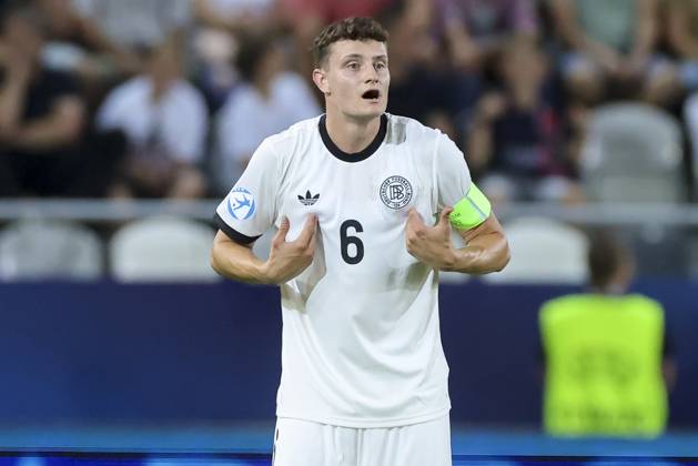 Eric Martel Germany gestures, UEFA European Under 21 Championship 2025 Semi Final, Germany v France, Koöice, Slovakia Photo by Marco Steinbrenner DeFodi Images Eric Martel Germany gestures, UEFA European Under 21 Championship 2025 Semi Final, Germany v France, Koöice, Slovakia Photo by Marco Steinbrenner DeFodi Images