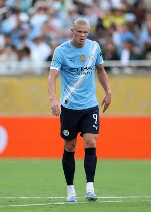Orlando, USA, 26th June 2025. Erling Haaland of Manchester City during the Juventus vs Manchester City FIFA Club World Cup match at Camping World Stadium, Orlando. Picture credit should read: David Klein Sportimage EDITORIAL USE ONLY. No use with unauthorised audio, video, data, fixture lists, club league logos or live services. Online in-match use limited to 120 images, no video emulation. No use in betting, games or single club league player publications. SPI_233_DK_Juventus_Man_City SPI-3993-0233
