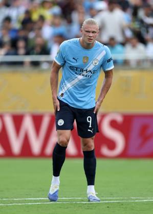 Orlando, USA, 26th June 2025. Erling Haaland of Manchester City during the Juventus vs Manchester City FIFA Club World Cup match at Camping World Stadium, Orlando. Picture credit should read: David Klein Sportimage EDITORIAL USE ONLY. No use with unauthorised audio, video, data, fixture lists, club league logos or live services. Online in-match use limited to 120 images, no video emulation. No use in betting, games or single club league player publications. SPI_234_DK_Juventus_Man_City SPI-3993-0234