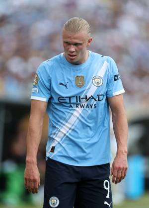 Orlando, USA, 26th June 2025. Erling Haaland of Manchester City during the Juventus vs Manchester City FIFA Club World Cup match at Camping World Stadium, Orlando. Picture credit should read: David Klein Sportimage EDITORIAL USE ONLY. No use with unauthorised audio, video, data, fixture lists, club league logos or live services. Online in-match use limited to 120 images, no video emulation. No use in betting, games or single club league player publications. SPI_247_DK_Juventus_Man_City SPI-3993-0258