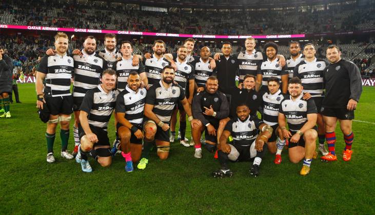 Qatar Airways Cup, DHL Stadium, Cape Town, South Africa 29 6 2025 South Africa vs Barbarians The Barbarians team after the match The Barbarians team after the match 29 6 2025  Copyright: x INPHO StevexHaagxSports Darrenx SH196383