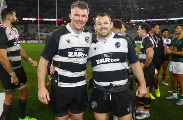 Qatar Airways Cup, DHL Stadium, Cape Town, South Africa 29 6 2025 South Africa vs Barbarians Peter O™Mahony and Cian Healy of the Barbarians FC after the match Peter O™Mahony and Cian Healy after the match29 6 2025  Copyright: x INPHO StevexHaagxSports Darrenx SH196394