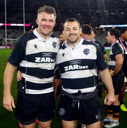 Qatar Airways Cup, DHL Stadium, Cape Town, South Africa 29 6 2025 South Africa vs Barbarians Peter O™Mahony and Cian Healy of the Barbarians FC after the match Peter O™Mahony and Cian Healy after the match29 6 2025  Copyright: x INPHO StevexHaagxSports Darrenx SH196395