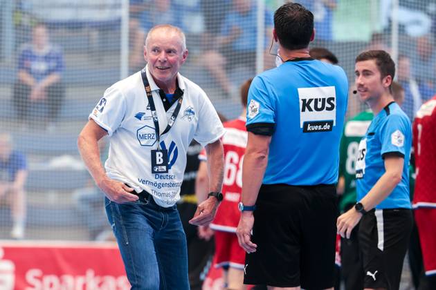 29 06 2025, 2 Handball Bundesliga, Catch-up match, TuSEM Essen Dessau Rosslauer HV 06, Coach Uwe Jungandreas, Essen Sporthalle Am Hallo NRW Germany xRHR PHOTO DEx Copyright: DennisxEwert RHR-FOTOx RHR-FOTO DE