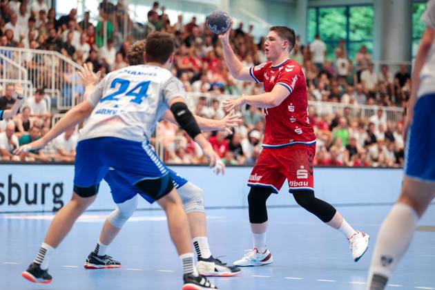 29 06 2025, 2 Handball Bundesliga, Catch-up match, TuSEM Essen Dessau Rosslauer HV 06, Luis Buschhaus TuSEM Essen , Essen Sporthalle Am Hallo NRW Germany xRHR FOTO DEx Copyright: DennisxEwert RHR-FOTOx RHR-FOTO DE