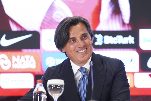 Vincenzo Montella signs a new 2-year contract with the national team, Nationalteam ISTANBUL, TURKIYE - JUNE 30: Turkish Football Federation (TFF) President Ibrahim Haciosmanoglu (not seen) and Turkish National Football Team Head Coach Vincenzo Montella attend a ceremony at the TFF Hasan Dogan National Teams Camp and Training Facilities after Montella’s contract was extended for two more years in Istanbul, Turkiye, on June 30, 2025. Agit Erdi Ulukaya Anadolu Istanbul Turkey. Editorial use only. Please get in touch for any other usage.  Copyright: x2025xAnadoluxAgitxErdixUlukayax