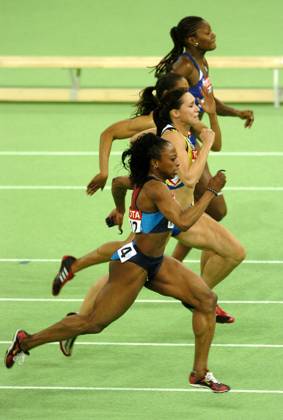 Mar 05, 2004; Budapest, HUNGARY; GAIL DEVERS (USA) wins the 60 meters run final of the 10th IAAF World Indoor Championships in Budapest. Budapest HUNGARY Copyright: xZsoltxSzigetvary NorthFotox