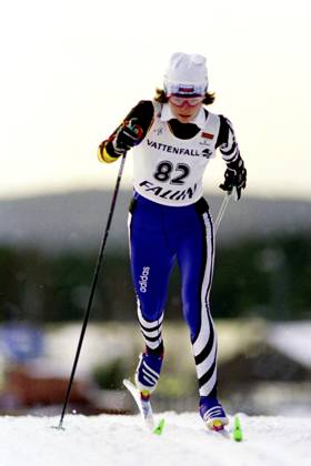 950205 Skiing, Swedish Skiing Games, women, 10 km, classic Larisa Lasutina, Russia  Copyright: BILDBYRAN BB950205BB039