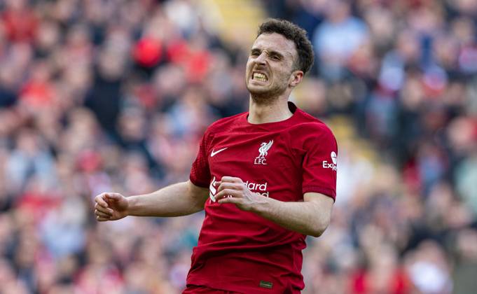Football - FA Premier League - Liverpool FC v Nottingham Forest FC LIVERPOOL, ENGLAND - Saturday, April 22, 2023: Liverpool s Diogo Jota during the FA Premier League match between Liverpool FC and Nottingham Forest FC at Anfield. LIVERPOOL Anfield MERSEYSIDE ENGLAND Copyright: xDavidxRawcliffex 2023-04-22-178-Liverpool_Notts_Forest