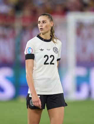 Jule Brand, 22 of Team Germany in the football UEFA Women EURO 2025 match GERMANY - POLAND 2-0 in Season 2025 2026 at July 4, 2025 in St.Gallen, Switzerland.