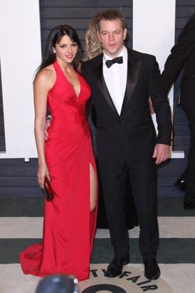 February 28, 2016 - Beverly Hills, CA, United States - 28 February 2016 - Beverly Hills, California - Luciana Barroso, Matt Damon. 2016 Vanity Fair Oscar Party hosted by Graydon Carter following the 88th Academy Awards held at the Wallis Annenberg Center for the Performing Arts. Photo Credit: AdMedia Copyright: xOscarxJ.xBarrosox