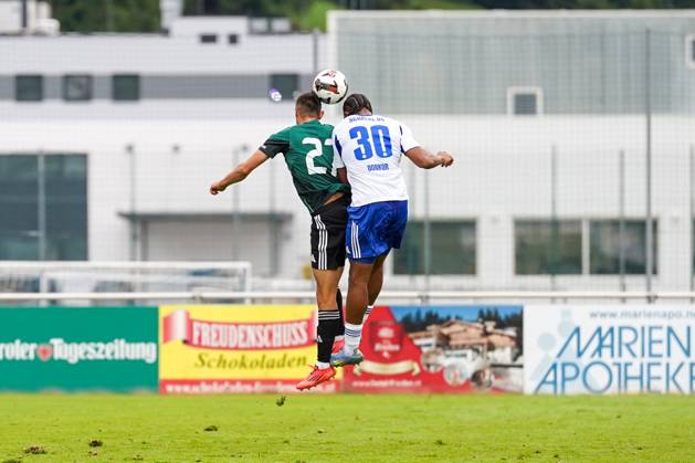 FC Schalke 04 training camp Neustift im Stubaital test match 09 07 2025 FC Schalke 04 vs Panathinaikos Athens Silberstadt Arena Schwaz, Austria Giannis Kotsiras Panathinaikos , Anton Donkor Schalke 04 Copyright: xLukaxKolanovicx