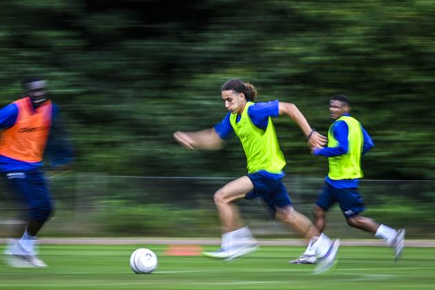 Gent s Mohamed El Adfaoui pictured in action during a training session of Belgian soccer team KAA Gent, during their summer camp in Horst, the Netherlands on Thursday 10 July 2025. The team is preparing for the upcoming 2025-2026 first division season. TOM GOYVAERTS TomxGoyvaerts  x128856376x