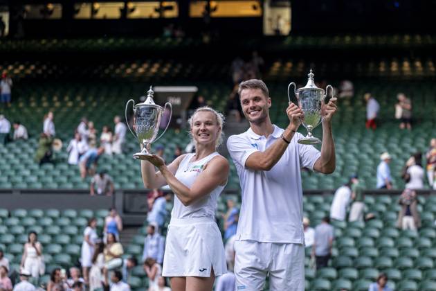 Tennis, Wimbledon, Tag 11, Sam Verbeek und Katerina Siniakova gewinnen Mixed Doppel