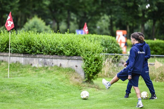 Gent s Mohamed El Adfaoui pictured in action during a team building activity of Belgian soccer team KAA Gent, during their summer camp in Horst, the Netherlands on Friday 11 July 2025. The team is preparing for the upcoming 2025-2026 first division season. TOM GOYVAERTS TomxGoyvaerts  x128906301x