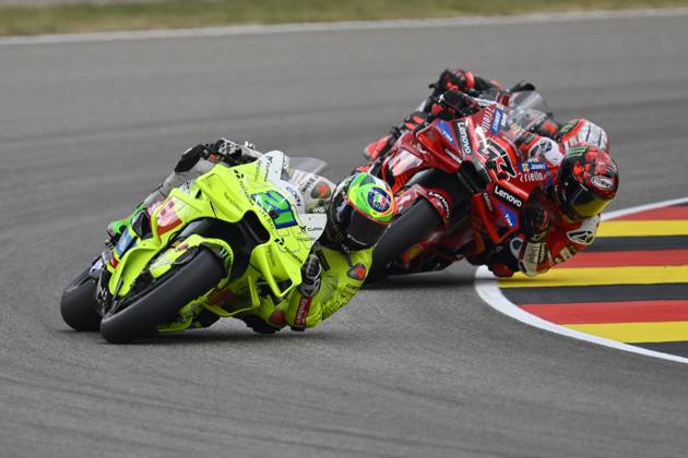 MOTO - MOTO GP - GERMANY GRAND PRIX 2025 21 MORBIDELLI Franco (ita), Pertamina Enduro VR46 Racing Team, Ducati Desmosedici GP24, action during the 2025 MotoGP Motul Liqui Moly Grand Prix of Germany, Germany GP, on the Sachsenring circuit, from July 11 to 13, in Germany - Hohenstein-ErnstthalGermany Copyright: xGIGIxSOLDANOx
