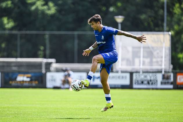 Gent s Tiago Araujo pictured in action during a friendly soccer game between Belgian soccer team KAA Gent and RAAL La Louviere, on Saturday 12 July 2025 in Horst, The Netherlands. The team is preparing for the upcoming 2025-2026 first division season. TOM GOYVAERTS TomxGoyvaerts  x128964827x