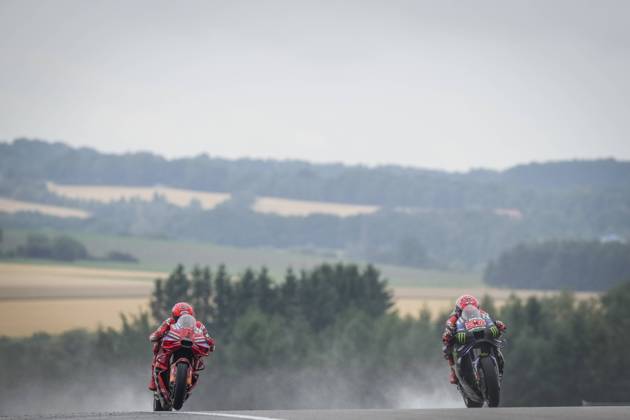 Sprint race of MotoGP Liqui Moly Motorrad Grand Prix Deutschland at Sachsenring Circuit. July 12 2025 In picture: Marc Marquez and Fabio Quartararo Carrera al sprint del Gran Premio Liqui Moly Motorrad de MotoGP de Alemania en el Circuito de Sachsenring, 12 de Julio de 2025 POOL MotoGP.com Cordon Press Images will be for editorial use only. Mandatory credit: MotoGP.com Cordon Press Cordon Press Cordon Press Cordon Press