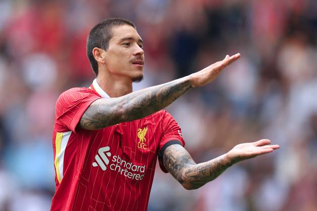Fußball Vorsaison-Freundschaftsspiel Preston North End gegen Liverpool 13. Juli 2025 Vorsaison-Freundschaftsspiel Preston North End gegen Liverpool Darwin Nunez von Liverpool jubelt Foto Simon Stacpoole Abseits Preston UK  Copyright: xSimonxStacpoolexOffside
