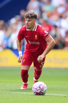 Fußball Vorsaison-Freundschaftsspiel Preston North End gegen Liverpool 13. Juli 2025 Vorsaison-Freundschaftsspiel Preston North End gegen Liverpool Milos Kerkez von Liverpool Foto Simon Stacpoole Abseits Preston UK  Copyright: xSimonxStacpoolexOffside